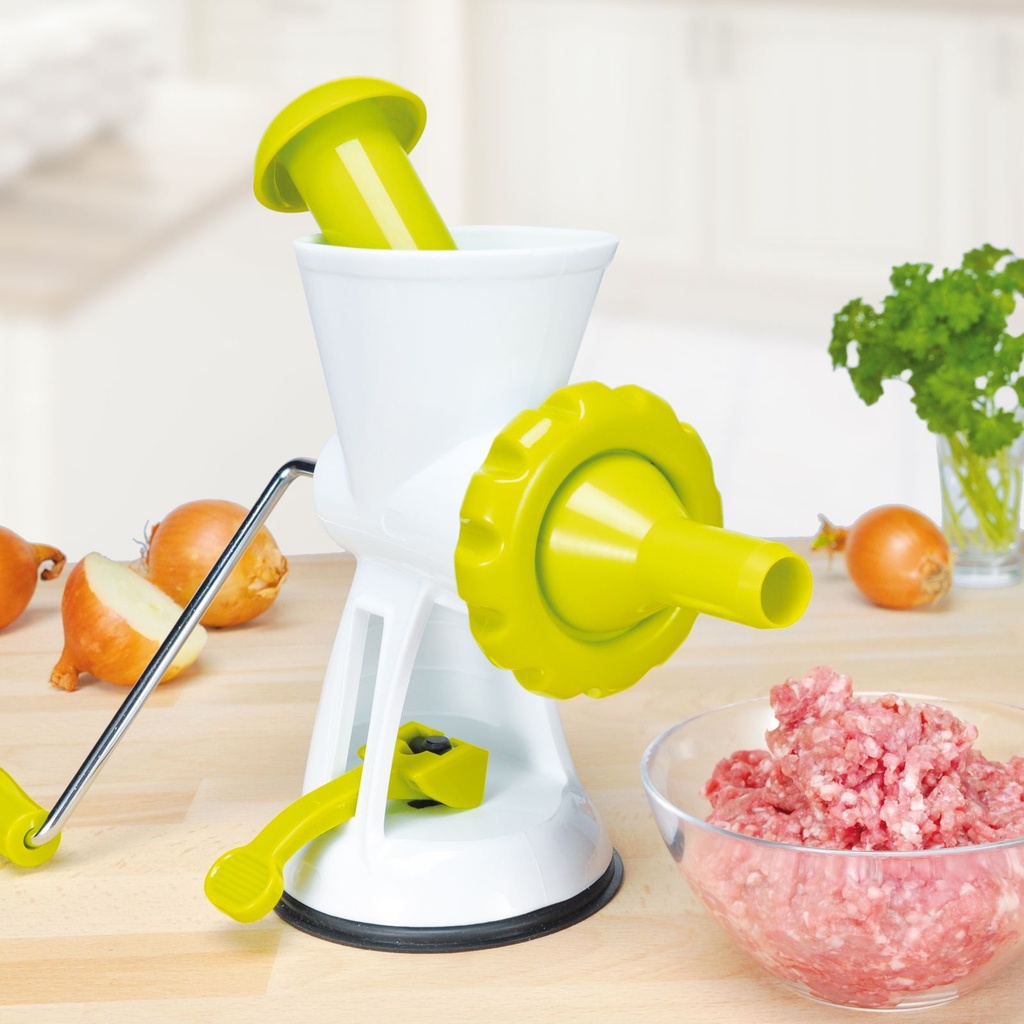 Fleischwolf-Wurstmaschine-Zerkleinerer-Spritzgebaeck-manuell-Edelstahl-Kunststoff-Fleischwolf--Wurstmaschine--Zerkleinerer--Spritzgebaeck--manuell--Edelstahl--Kunststoff--Gruen--Weiss--Hac.jpg
