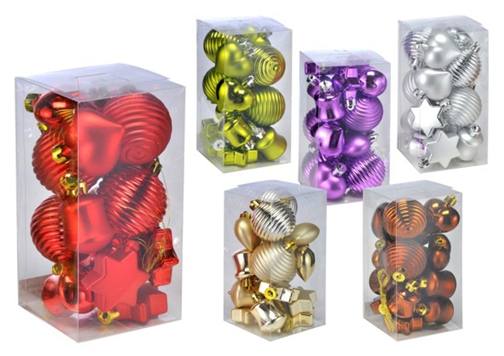 [5508] 16tlg. Christbaum-Dekorations-Set