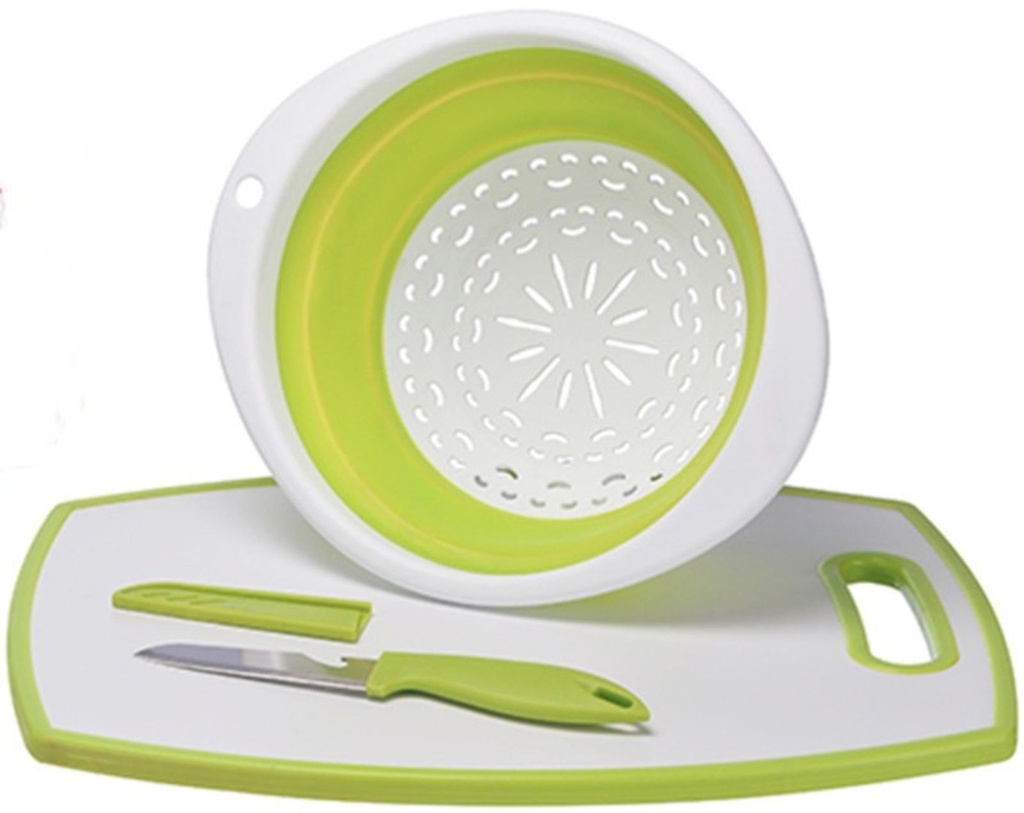 3-tlg. Küchen-Set Schneidebrett Kunststoff