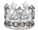 Aufblasbare Krone König Prinzessin Kostüm gold silber