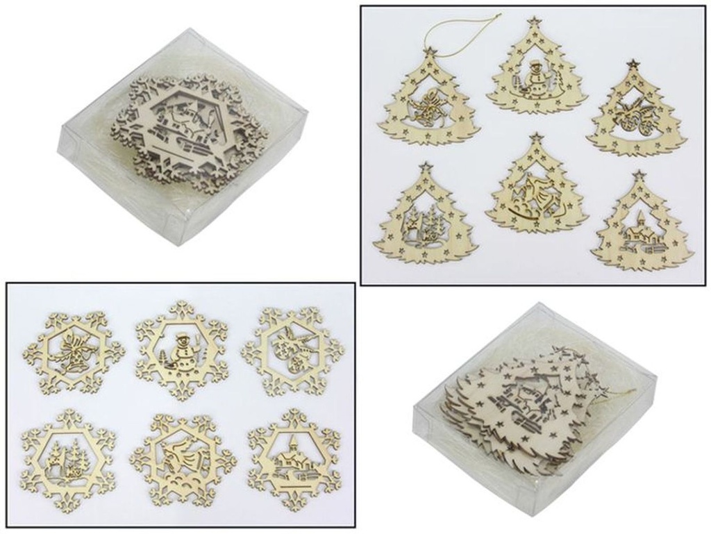 6er Set Weihnachtsbaum Schmuck Anhänger