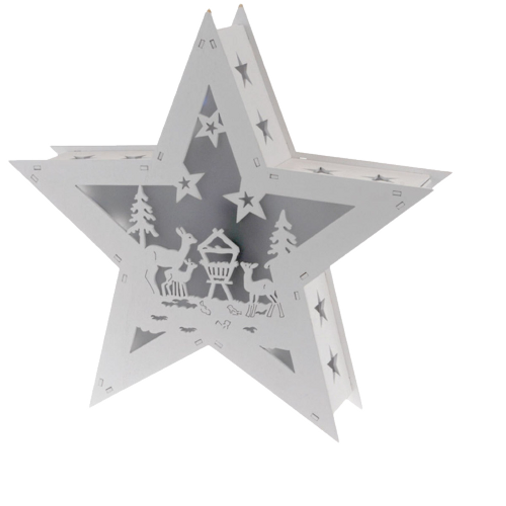 [8609] LED Lichterbild Leuchtstern Weihnachtsstern Beleuchtung Silhouette