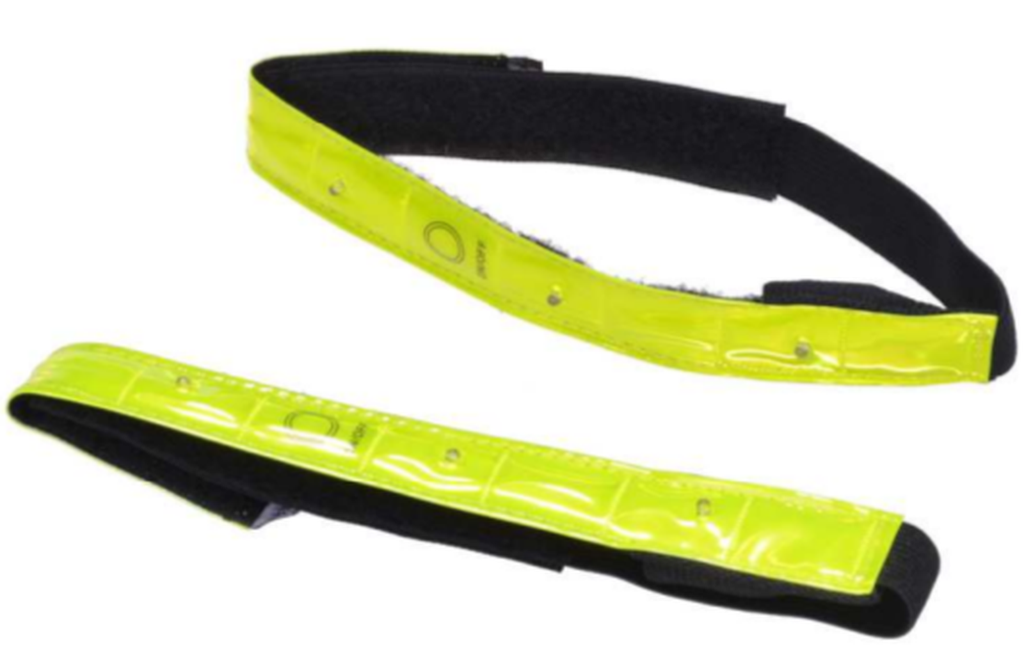 [1010] 2x Reflexband m. Blinkfunktion neongelb