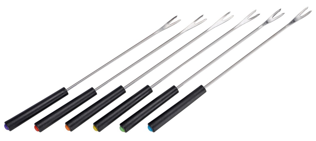 6 St Fondue Gabeln Edelstahl schwarz