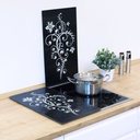 2x Herd Abdeckplatte Glas Schneidebrett schwarz