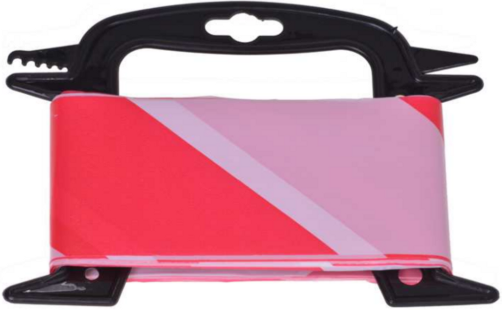 Absperrband 25m, Warnband, Abroller, Rot/Weiß