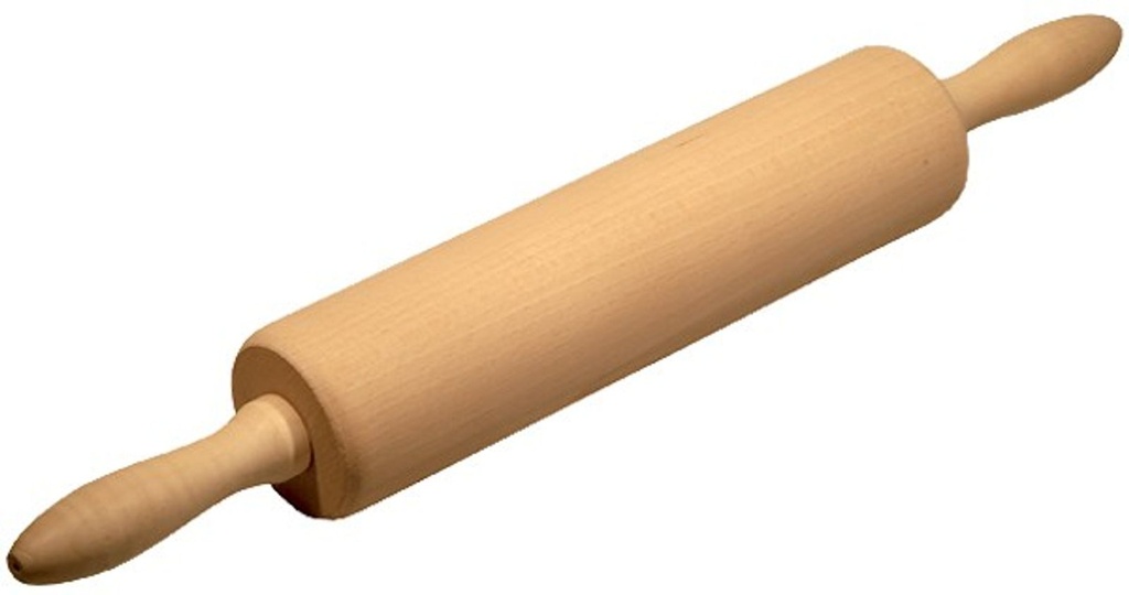 Nudelholz aus Buchenholz 40cm Teigrolle mit Griffen