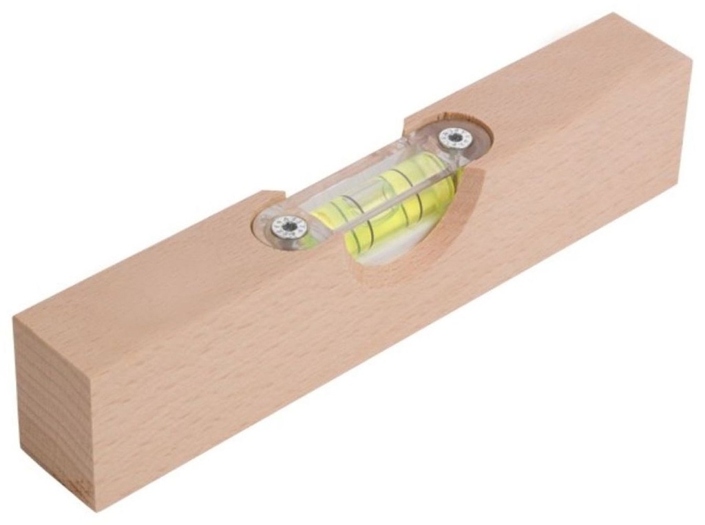 Handliche Wasserwaage unbehandeltes Holz 15cm Waage