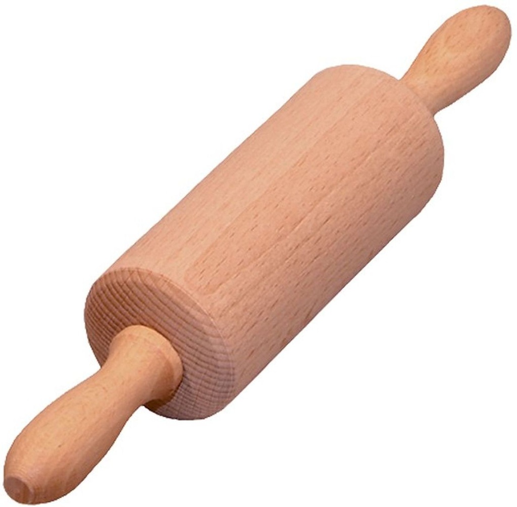 [2083] Kleine Teigrolle Holz 25,5 cm Buche Nudelholz mit Holzachse