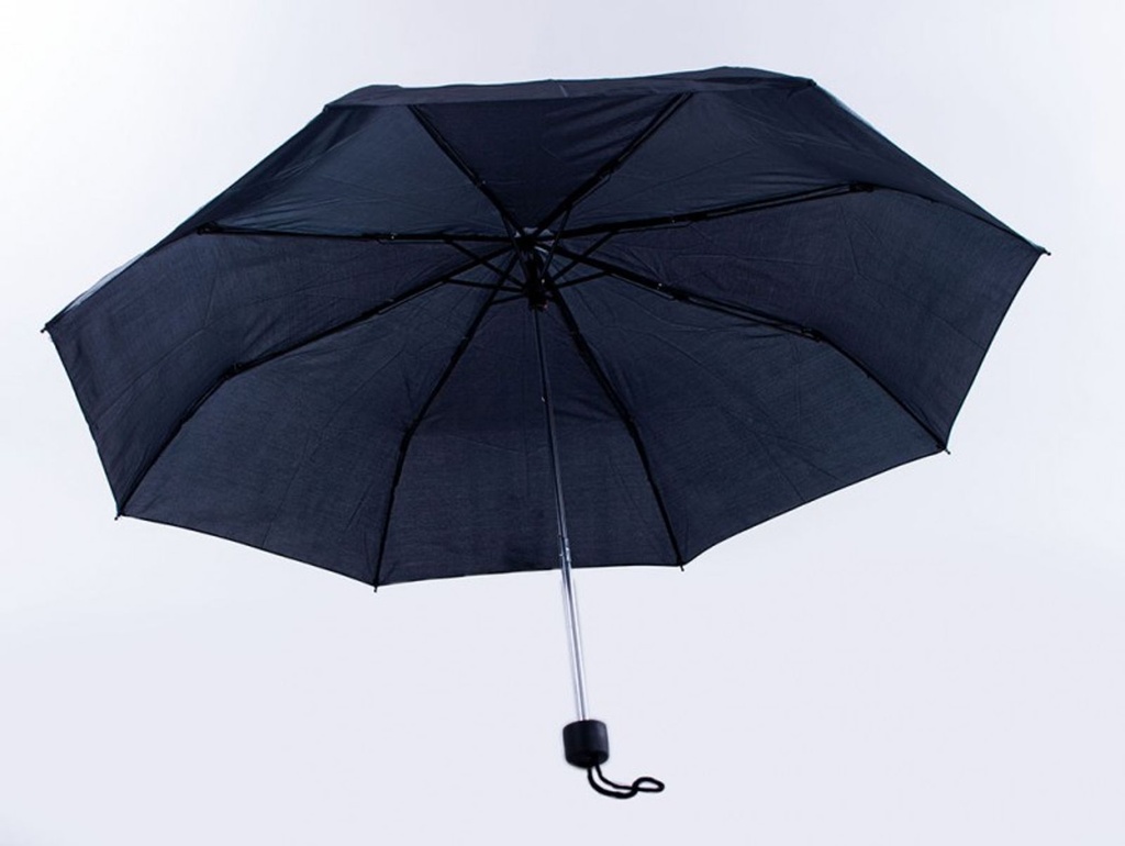 Teleskop Taschenschirm Regenschirm Schirm Fiberglas SCHWARZ