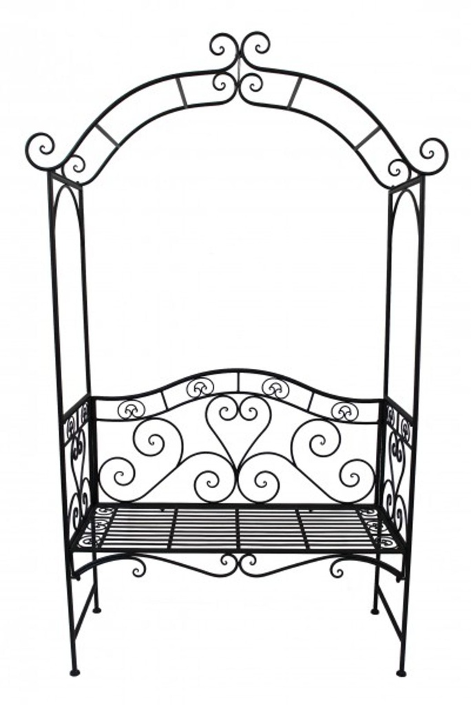 [2919] Rosenbogen-Bank Gartenbank Metall schwarz