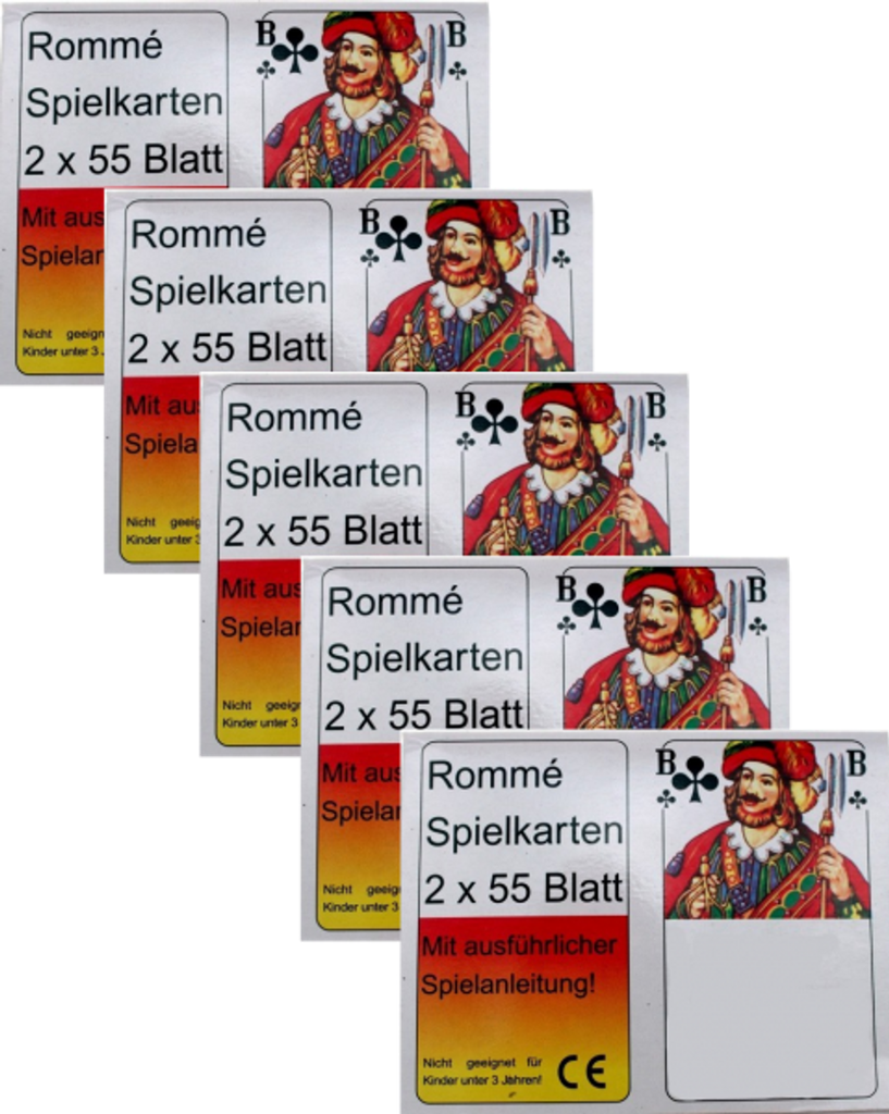2x55 Romme Spielkarten Set