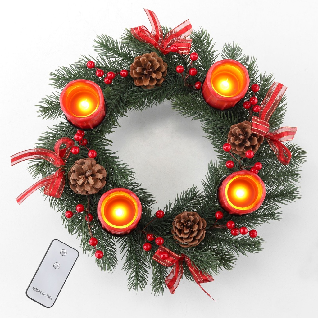 [3129] Adventskranz mit LED Echtwachskerzen Deko