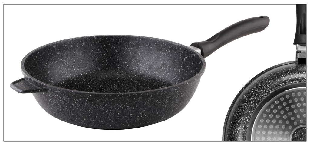 [3179] Aluguss Pfanne Ø28cm Induktion Granitoptik