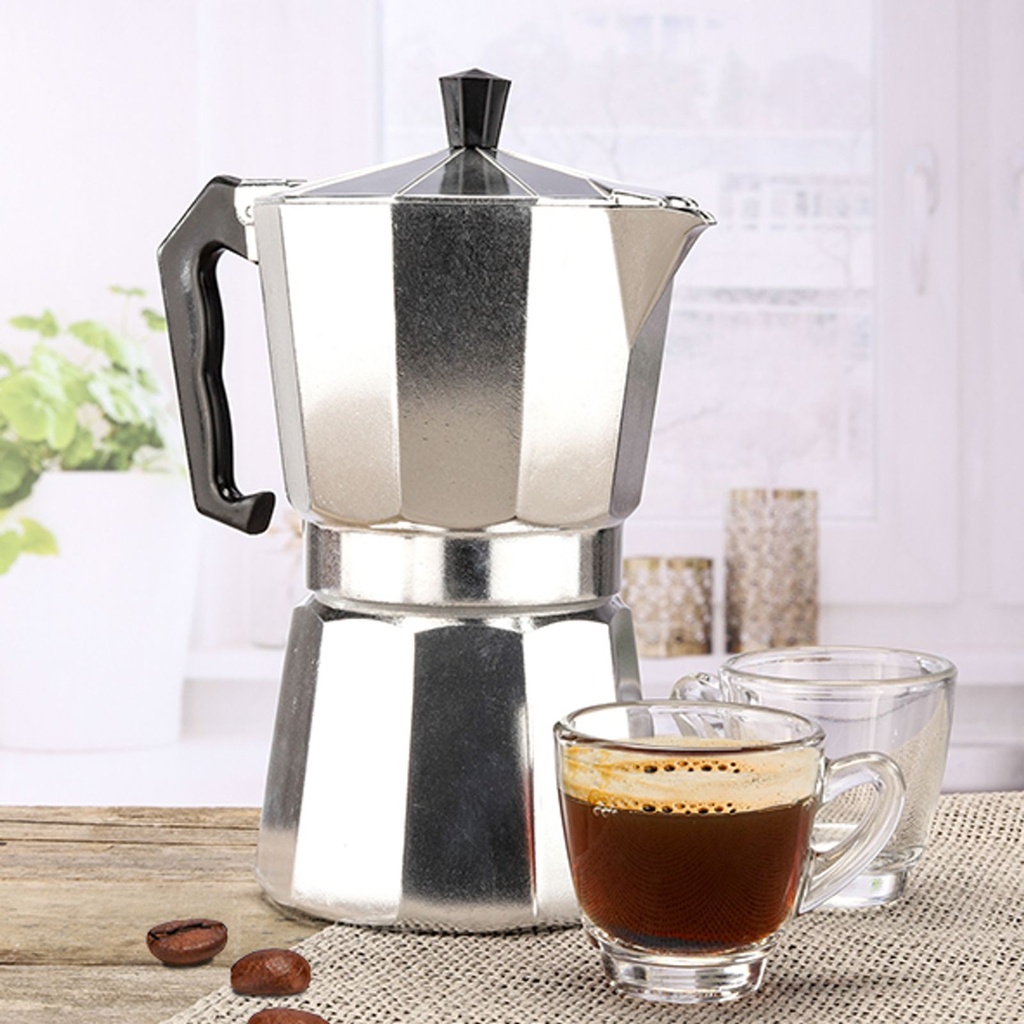 [3211] Aluminium Espressokocher 6 Espresso Kaffee Bereiter Espressokanne