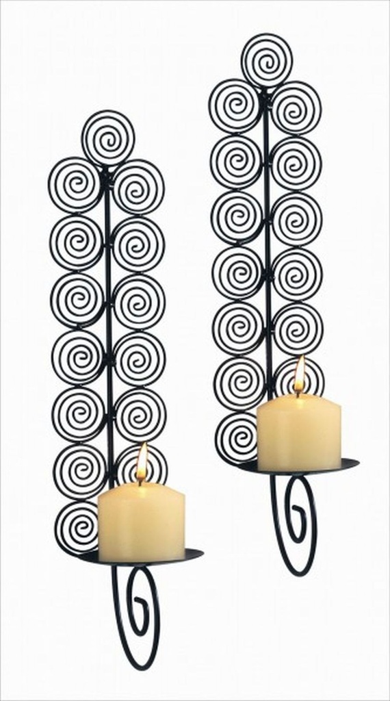 [3249] 2er Set Kerzenwandhalter Wanddeko Kerzen Deko
