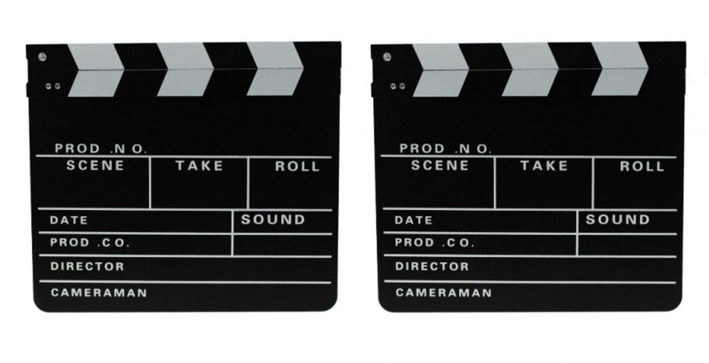 2x Filmklappe Regieklappe Regie Film Hollywood Klappe 30x26cm