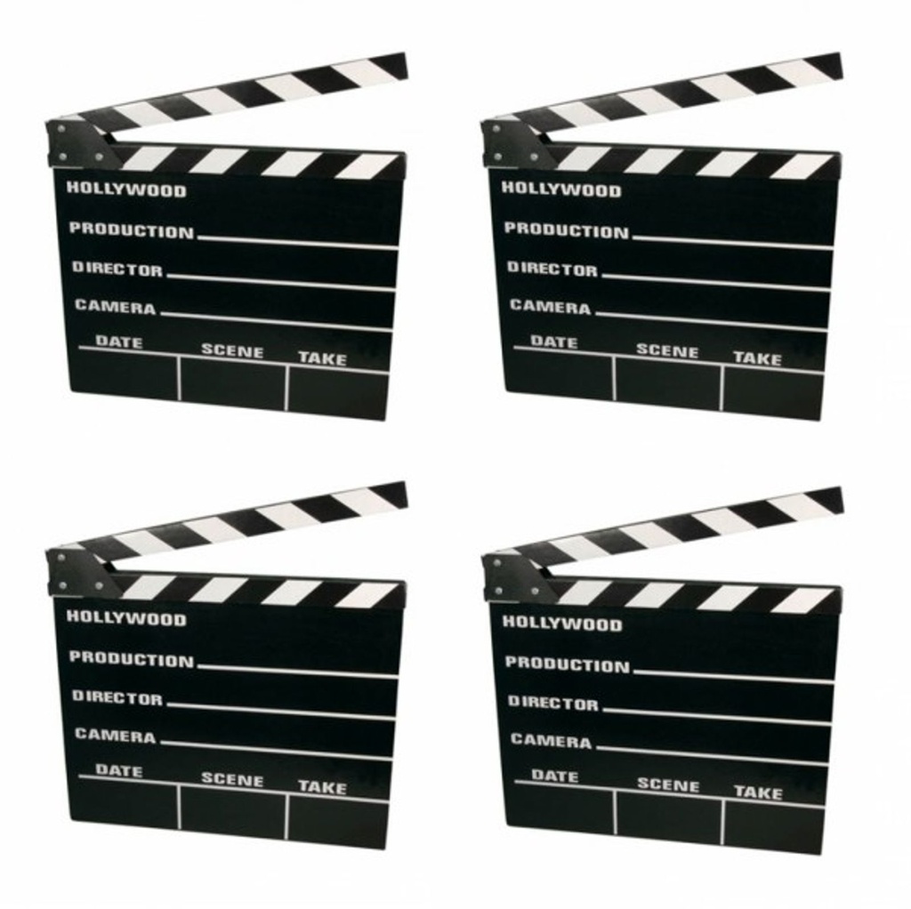 [3669] 4x Filmklappe Regieklappe Regie Film Hollywood Klappe Clapperboard 20x18cm