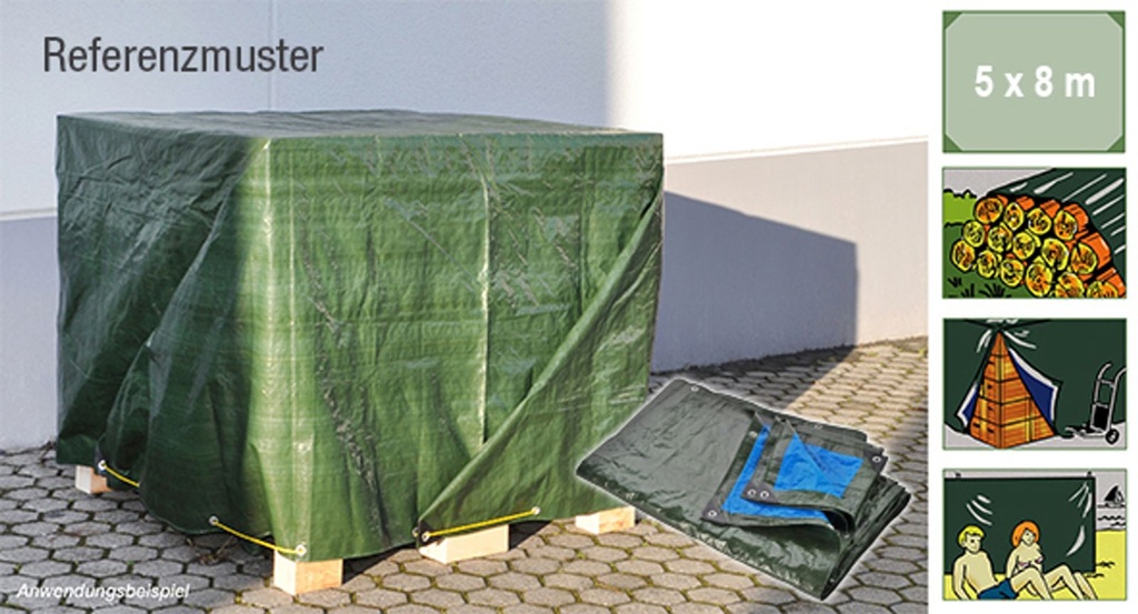 Gewebeplane Schutzplane Garten Plane Aluminium 5x8m
