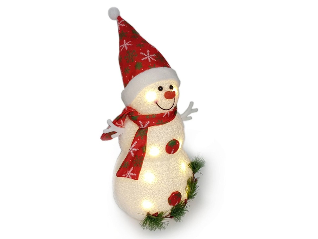 Dekorativer LED Schneemann 34 cm Innenbereich batteriebetrieben