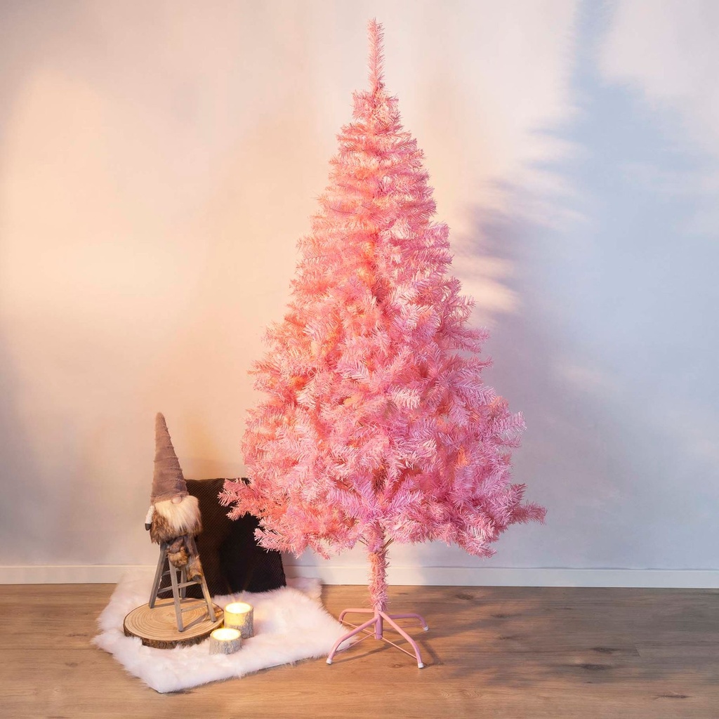Künstlicher Weihnachtsbaum 180 cm pink mit Metallständer 600 Zweigen