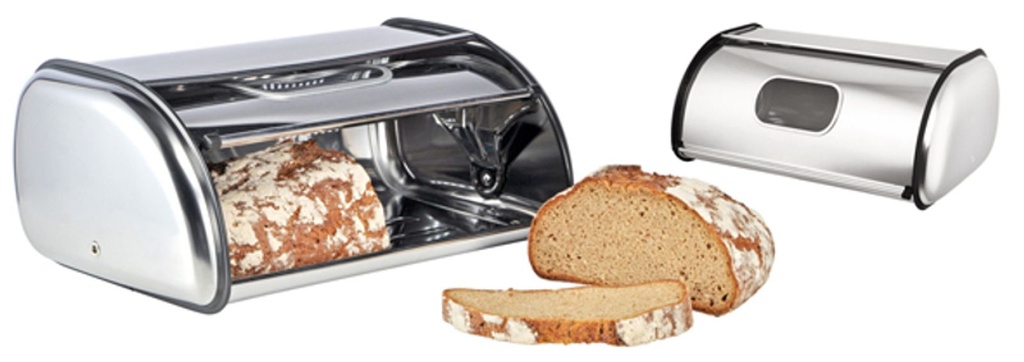 [7669] Edelstahl Brotkasten Rollklappe & Sichtfenster