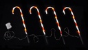 4er Set LED Zuckerstangen Gartenstecker Weihnachtsdeko