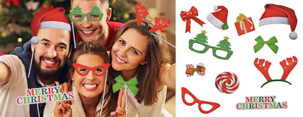 [8168] Selfie Weihnachten Weihnachtskarte Fotografie Set