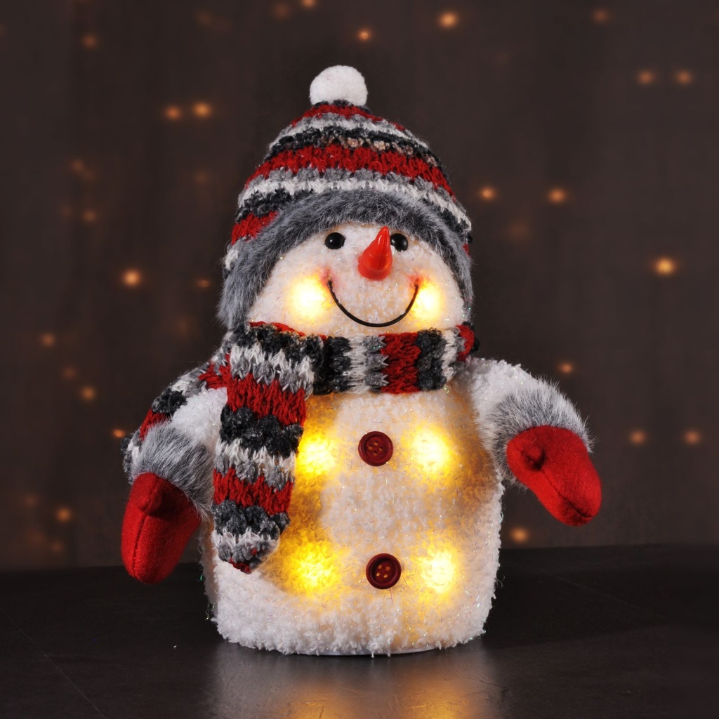 Leuchtender Schneemann 24 cm LED Weihnachtsdeko batteriebetrieben