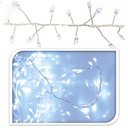 100 LED Cluster Lichterkette Draht Silber Weiß