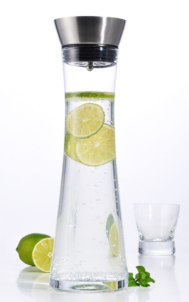 [8833] Wasserkaraffe Karaffe Wasserflasche Saftkrug Glaskaraffe Glaskanne 1L