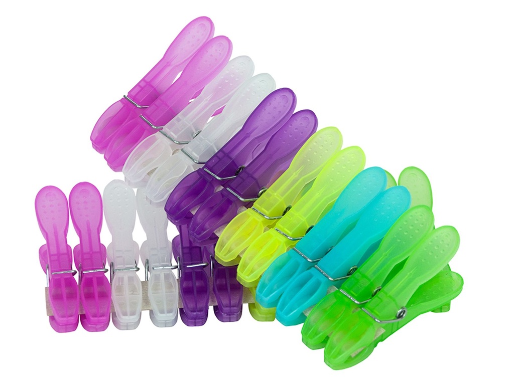 24 Stück Wäscheklammern New Art Klammer Wäsche Bunt Kunststoff