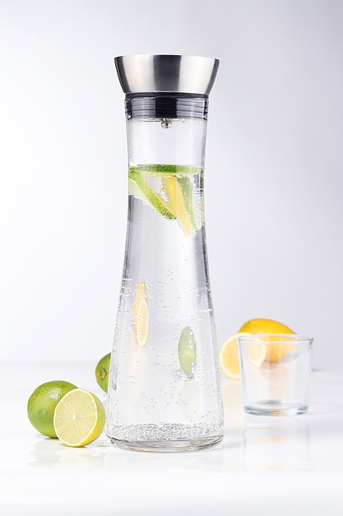 [9988] Wasserkaraffe Glaskaraffe Wasserkrug Krug Glas mit Sieb 1 Liter