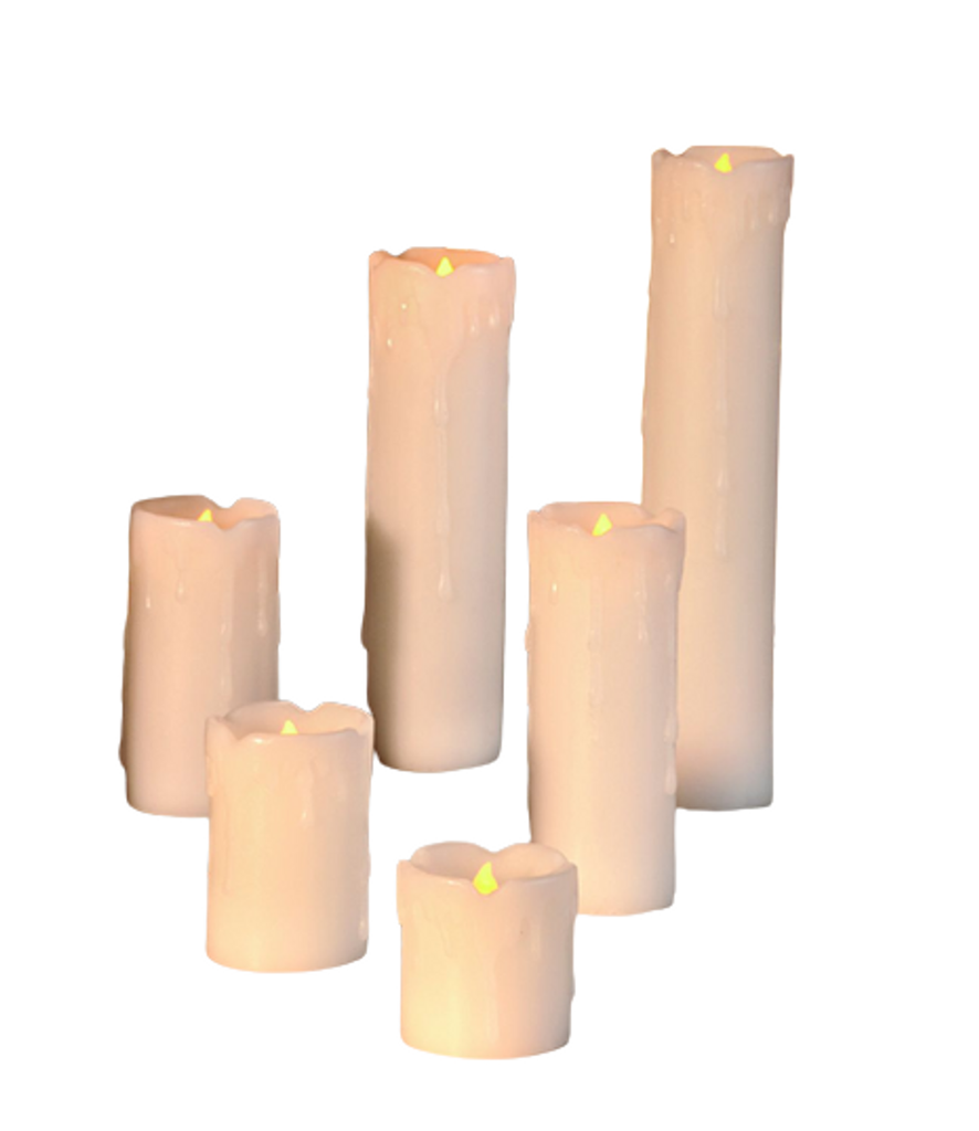 6er Set flammenlose LED Kerzen Wachskerzen Echtwachsummantelt