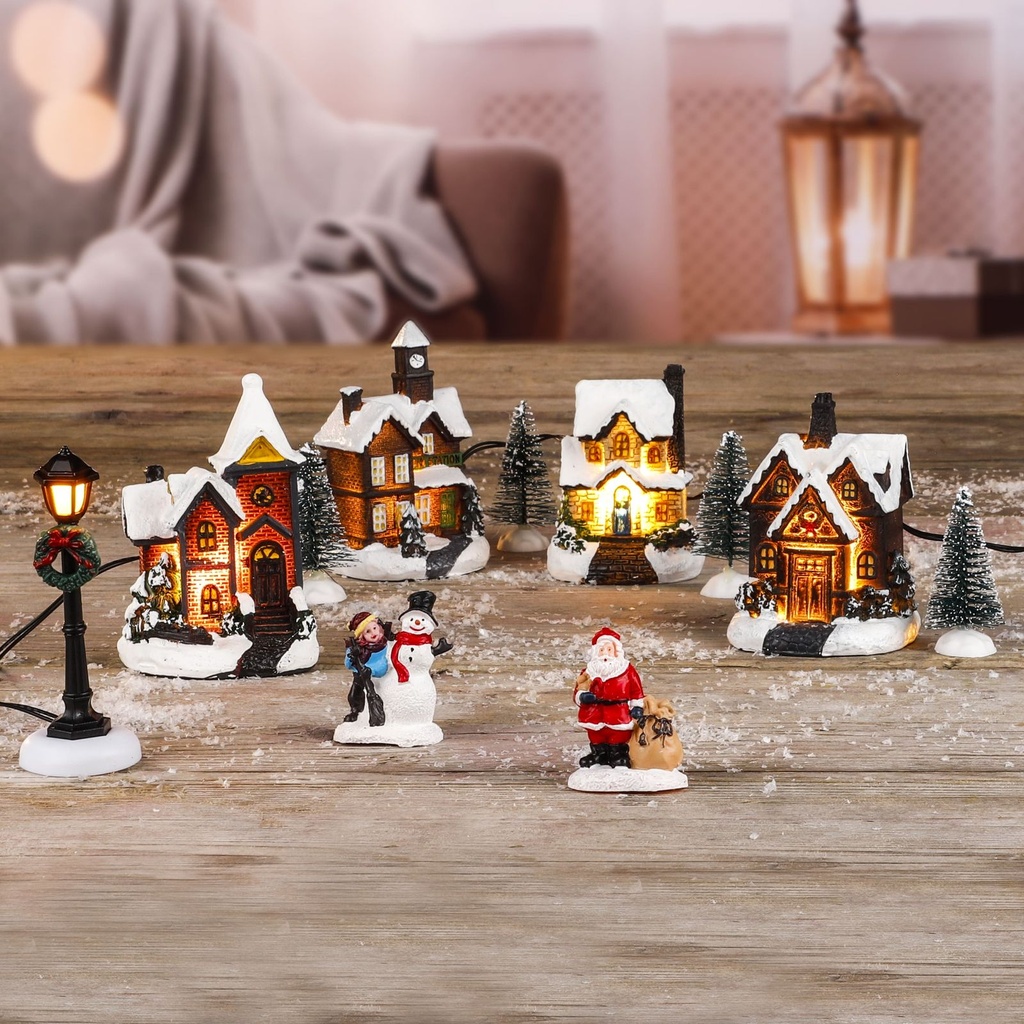 LED Weihnachtsstadt Deko Weihnachten Schneedekoration
