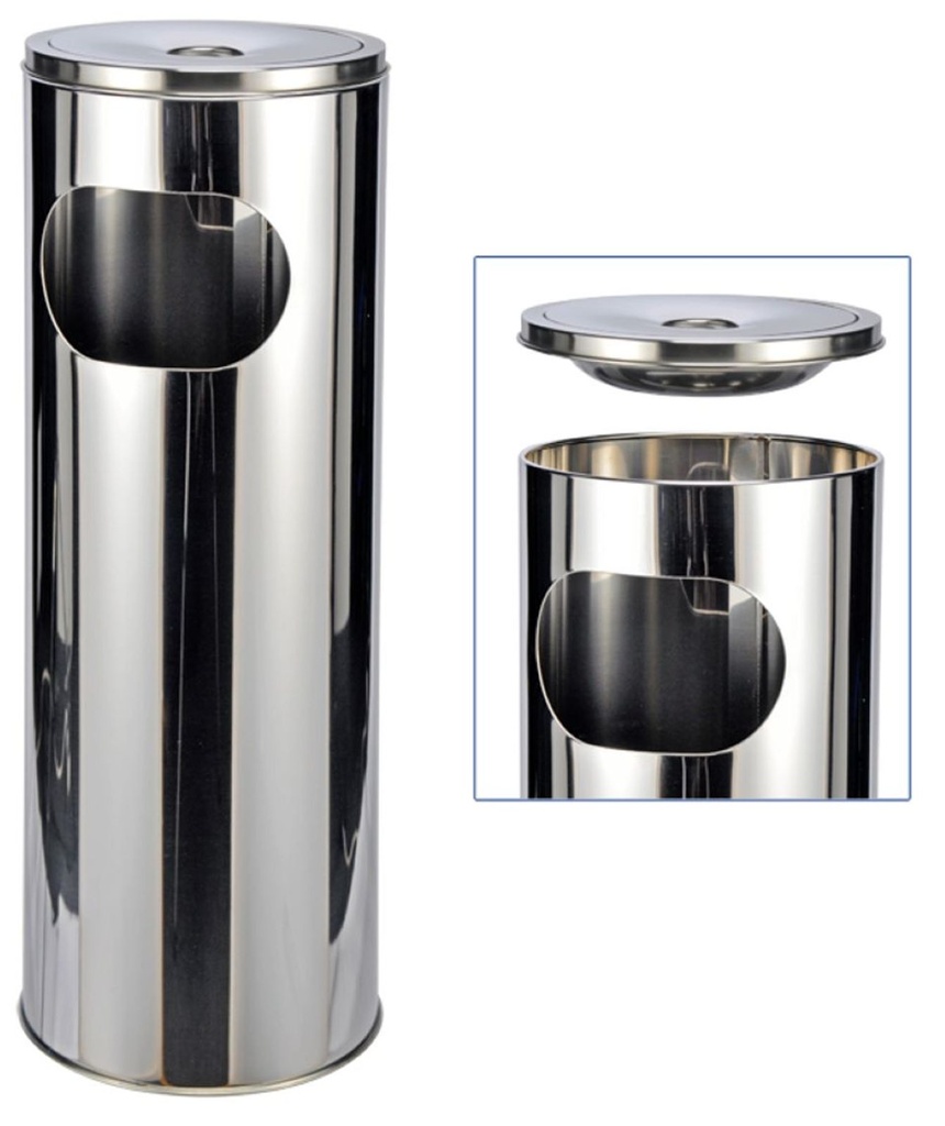 Stehaschenbecher Edelstahl mit Mülleimer
