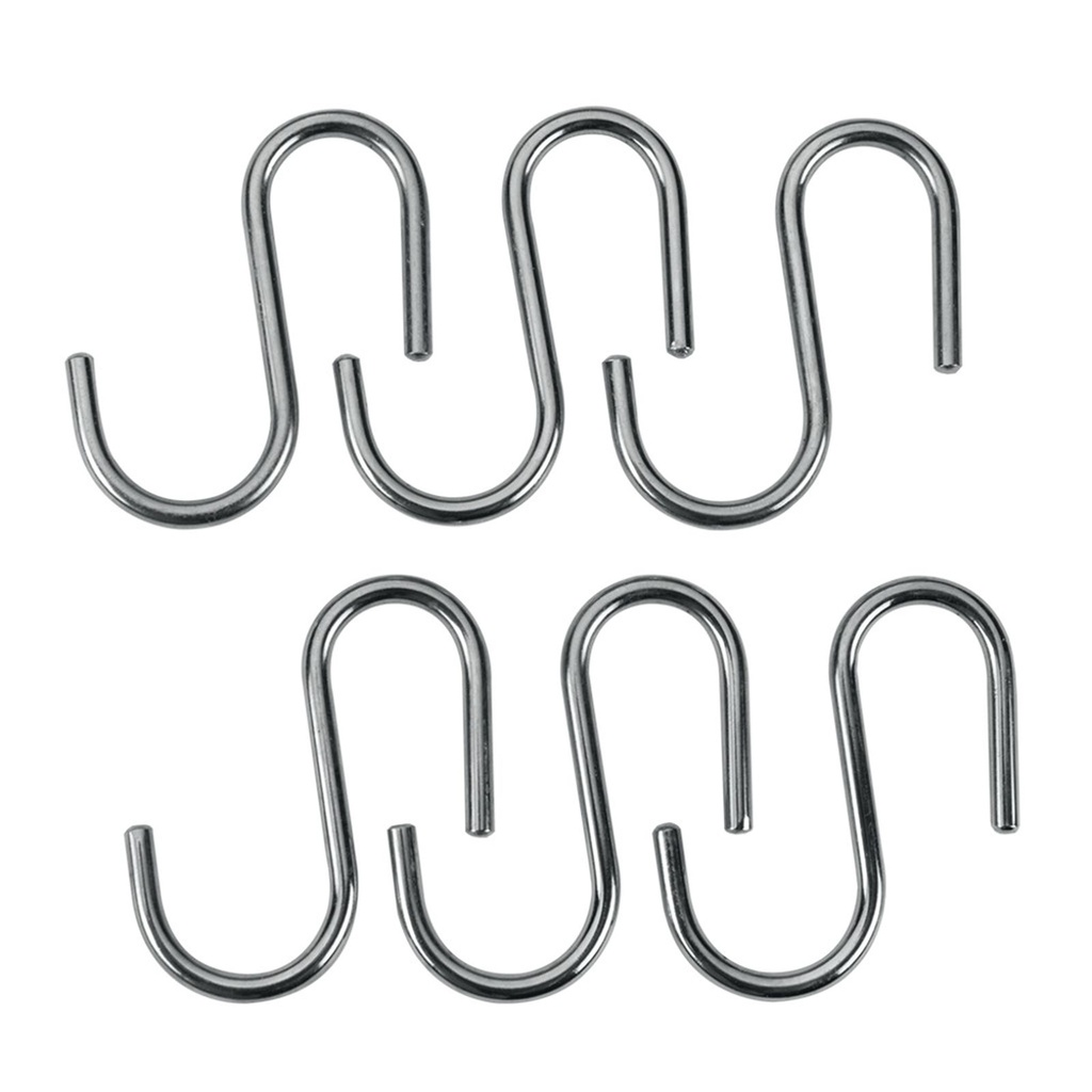 6er Fleischerhaken Metall S-Form