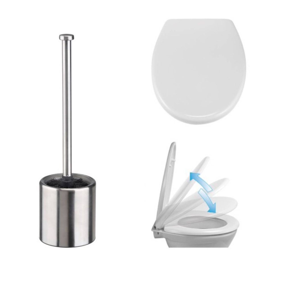 WC-Sitz Absenkautomatik Schnellverschluss Klobürste Toilettenbürste