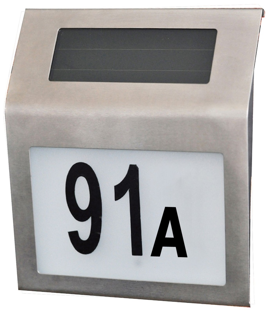 Edelstahl Solar Hausnummer Nummer Leuchte beleuchtet Beleuchtung LED