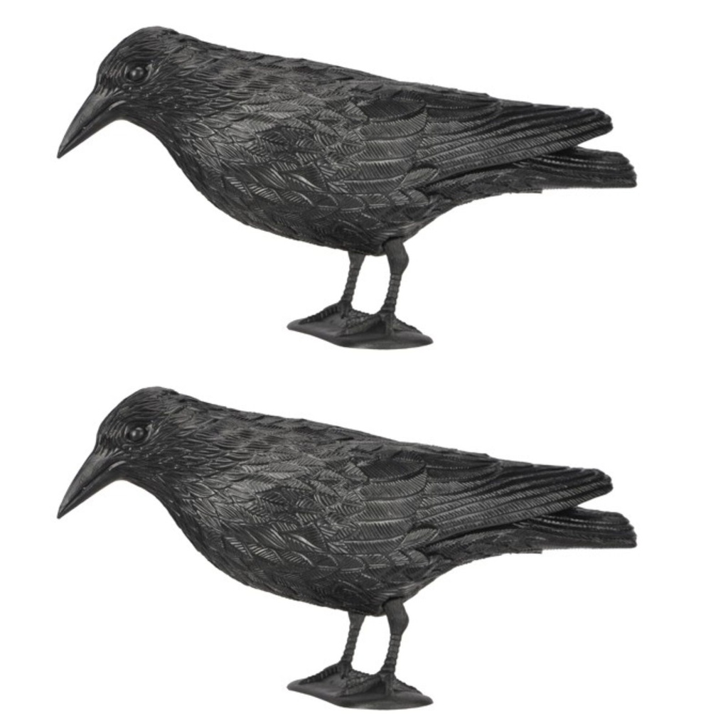 2er Gartendeko Rabe mit Aufhänger