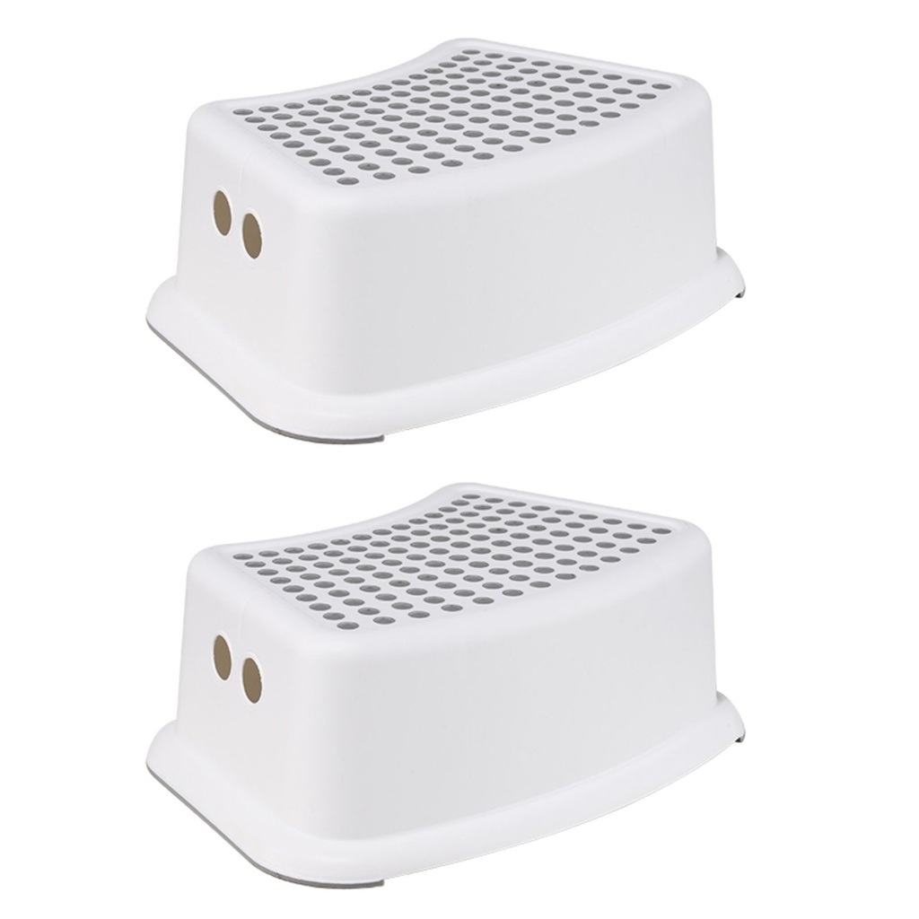 [12912] 2er Set Tritthocker Schemel Kinderhocker Badhocker Kunststoffhocker