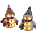 2er Set Dekofigur Schneemann LED Weihnachtsdeko