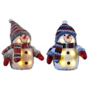 2er Set Schneemann Dekofigur LED Weihnachtsfiguren