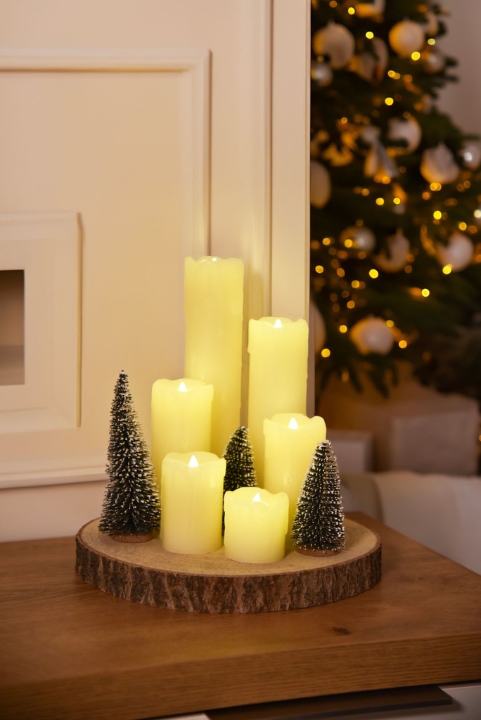 [13177] 6 LED Echtwachskerzen flackernd warmweiß Set