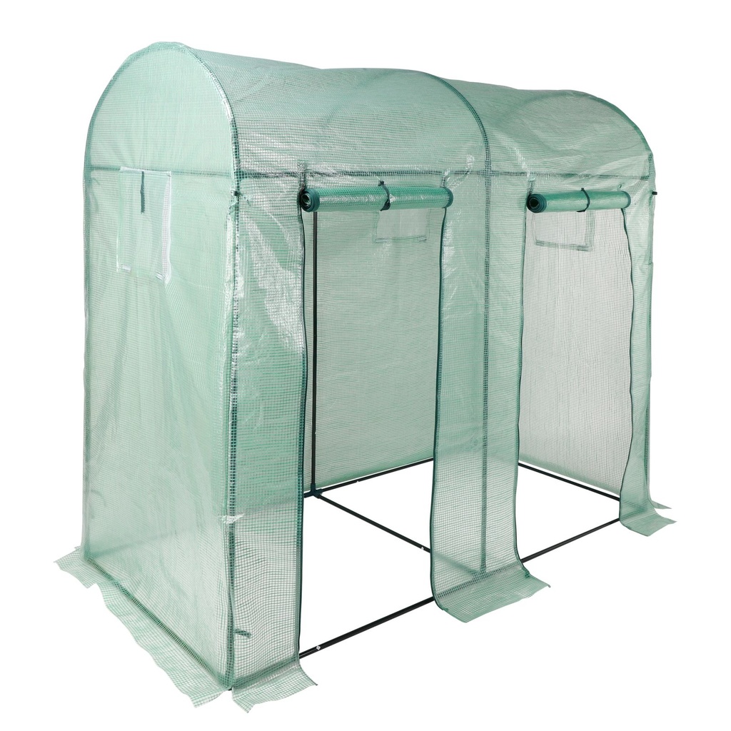 [14377] Foliengewächshaus Tomatenhaus Pflanzenhaus Gewächshaus mit 2 Türen und 4 Fenster