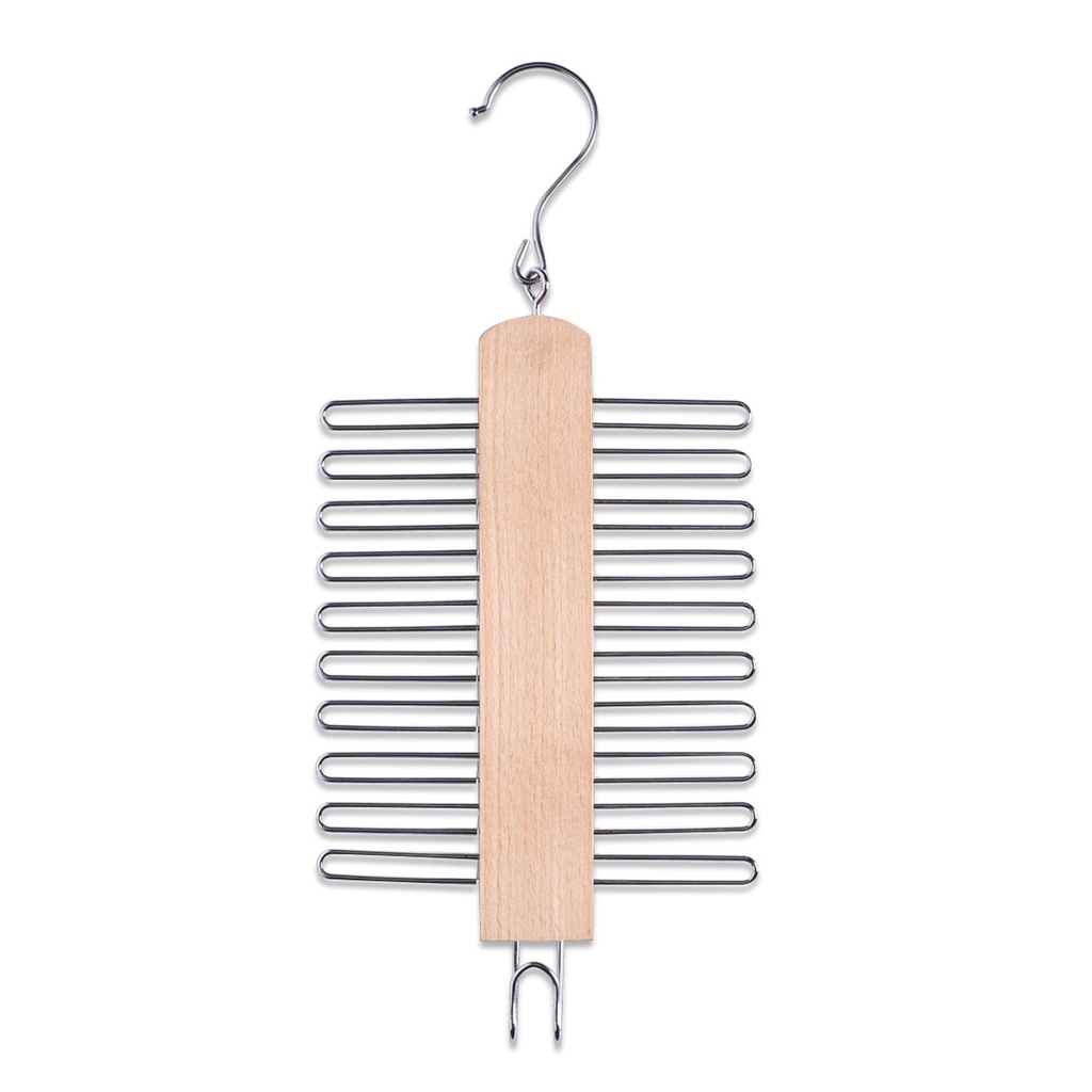 Zeller Krawattenhalter Krawattenbügel Gürtelhalter für 20 Krawatten aus Holz