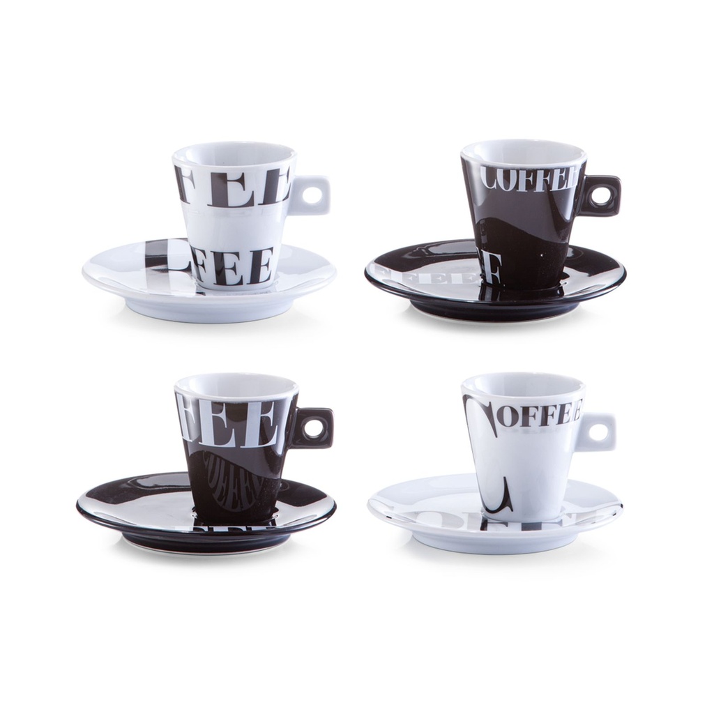 Zeller 8-tlg. Espresso-Set aus Porzellan