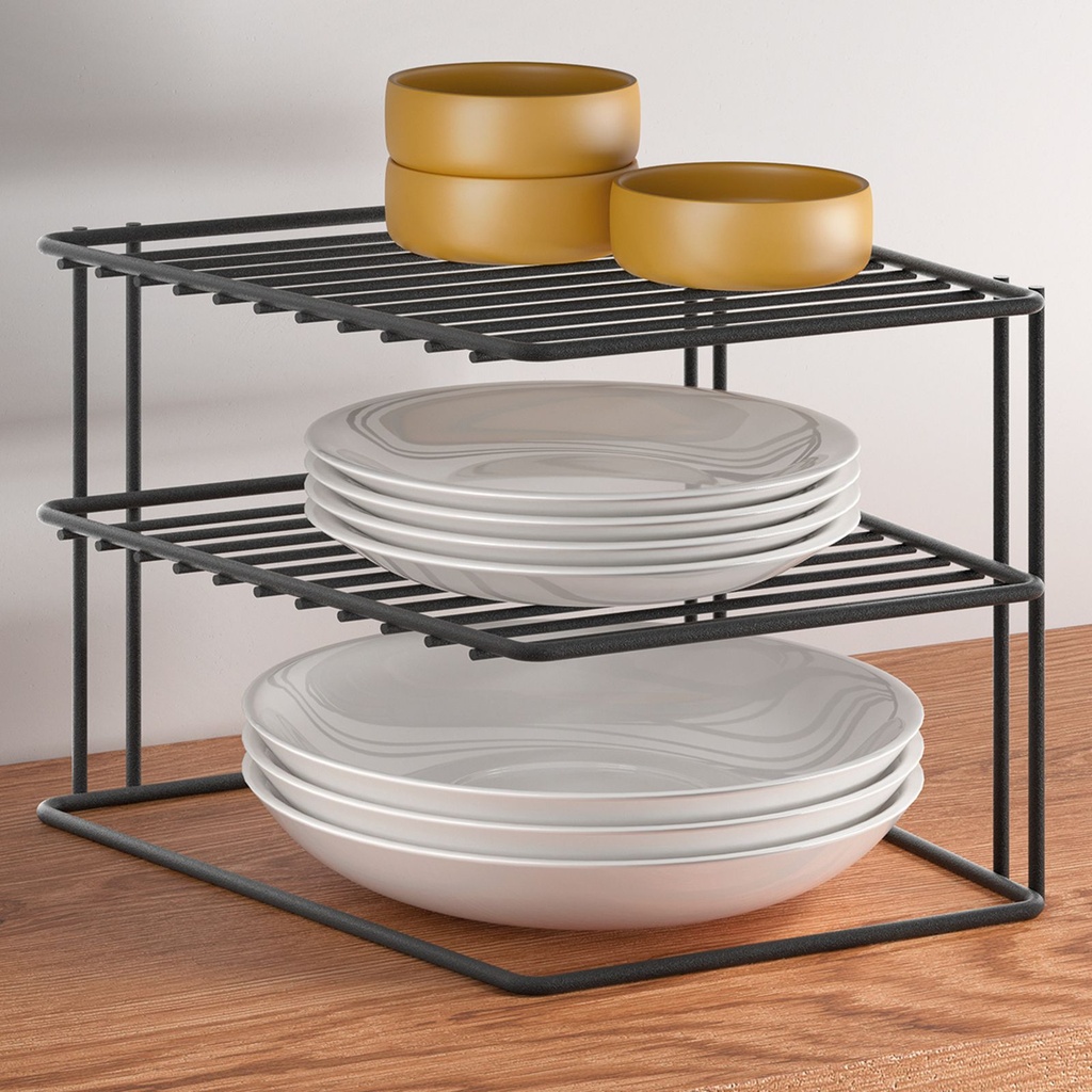 2 Etagen Eckschrankeinsatz Tellerstapler Eckregal