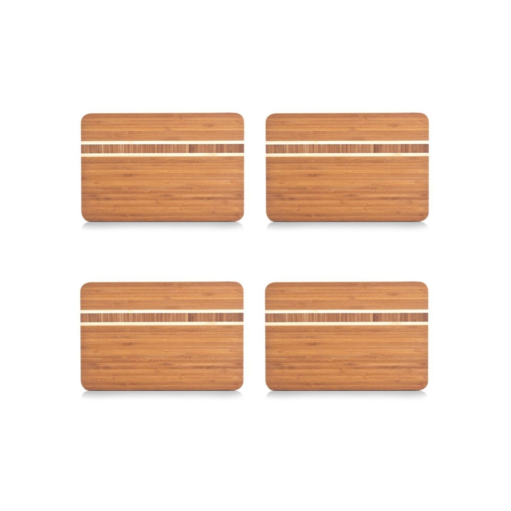 [15049] Zeller Bambus Küchenbrett 4er Set