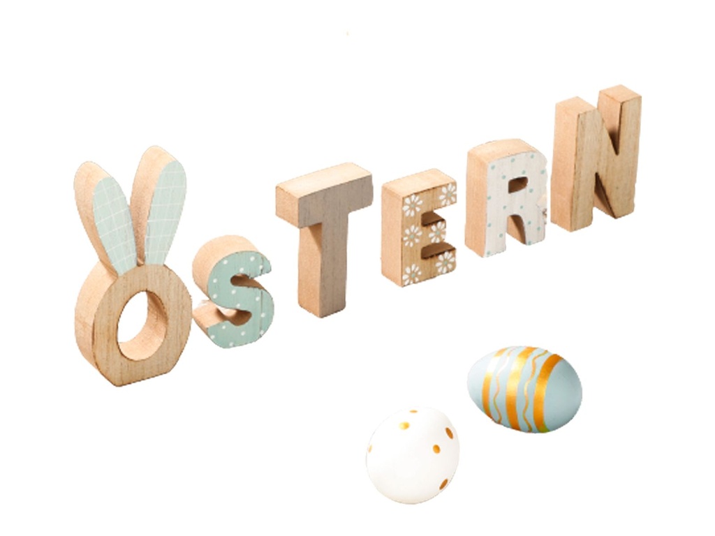 Holz "Ostern" Schriftzug, Frühlingsdeko
